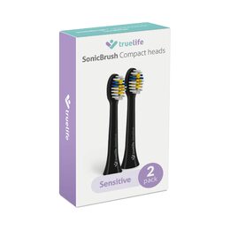 TrueLife SonicBrush Compact-series heads Sensitive black 2 pack