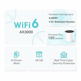 WiFi router TP-Link Deco X55(2-pack) WiFi 6, 3x GLAN, 2,4/5GHz AX3000