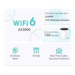 WiFi router TP-Link Deco X55(3-pack) WiFi 6, 3x GLAN, 2,4/5GHz AX3000