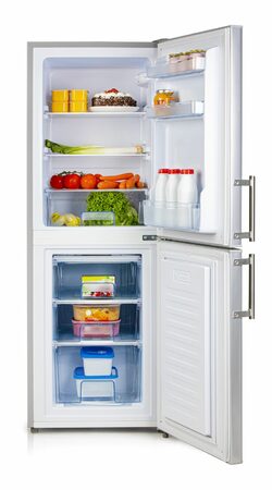 Lednice kombinovaná s mrazákem - šedá- DOMO DO91305C, Objem chladničky: 93 l, Ob
