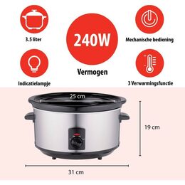 ALPINA Pomalý hrnec Slow Cooker 3,5 l 240W ED-218170