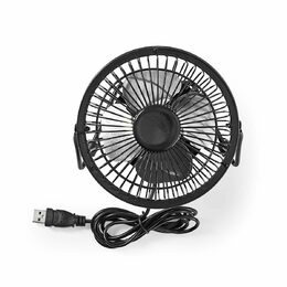 Kovový Mini Ventilátor, USB, černý