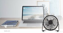 Kovový Mini Ventilátor, USB, černý