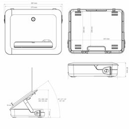 Stojan Fellowes BREYTA 2v1, pro notebook, 5 pozic, černý
