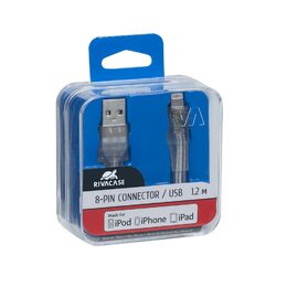 Riva 6001 TR1 Mfi Apple Lightning kabel 1,2m, transparentní