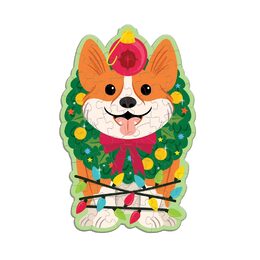 Mudpuppy Puzzle Vánonční pes Corgi s vůní chvojí 48 dílků