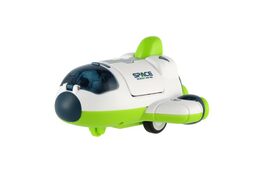 Raketoplán/raketa plast 10x11cm s kosmonautem na setrvačník 2 barvy 12ks v boxu
