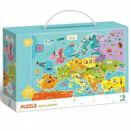 Puzzle Mapa Evropy 64x46cm 100 dílků v krabičce 28x18,5x6,5cm