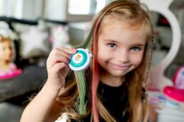 Křída na vlasy beauted zelená plast 5cm na kartě