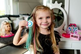 Křída na vlasy beauted modrá plast 5cm na kartě