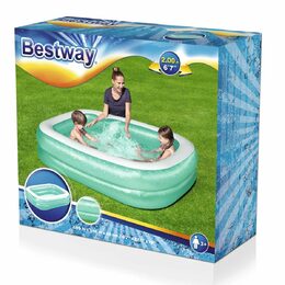 BESTWAY 54005 - Nafukovací bazén čtvercový tyrkysový 200 x 146 x 48 cm