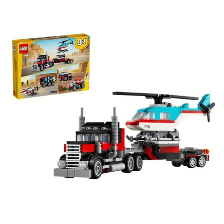Náklaďák s ploch.korbou a helikop 31146