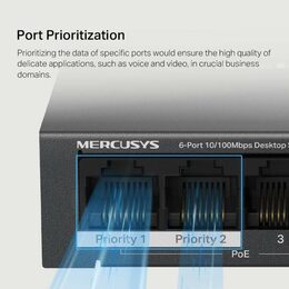 Switch TP-Link Mercusys MS106LP 2x LAN, 4x LAN s PoE, 40W