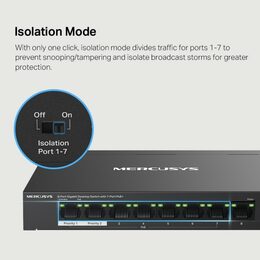 Switch TP-Link Mercusys MS108GP 1x GLAN, 7x GLAN s PoE+, 65W
