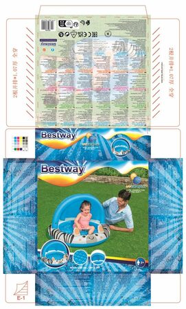 Bazén Bestway nafukovací se stříškou, zebra, 97 x 66 cm