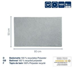 KELA Koupelnová předložka Maja 100% polyester jade zelená 80,0x50,0x1,5cm KL-23551
