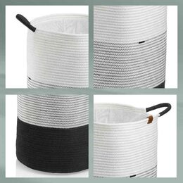 KELA Koš na prádlo Hedda směs bavlna/polyester bílo-černá 57,0 cm  40,0 cm KL-24453