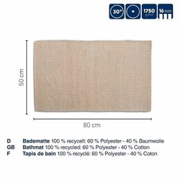 KELA Koupelnová předložka Miu směs bavlna/polyester zakalená růžová 80,0x50,0x1,0cm KL-24725