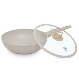 BERLINGERHAUS Pánev WOK s titanovým povrchem a poklicí 28 cm Sahara Collection BH-8064