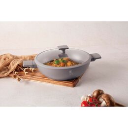 BERLINGERHAUS Pánev WOK s titanovým povrchem a poklicí 30 cm Taupe Collection BH-8095
