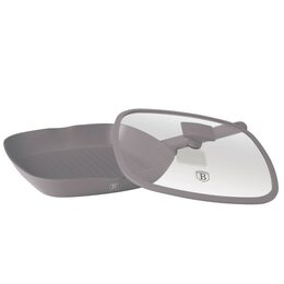 BERLINGERHAUS Pánev grilovací s titanovým povrchem a poklicí 28 cm Taupe Collection BH-8097