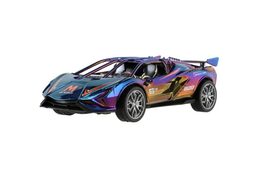 Auto sportovní plast 18cm na setrvačník na baterie se světlem se zvukem 2 barvy 8ks v boxu