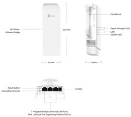 WiFi router TP-Link EAP211-Bridge KIT venkovní spoj, 3x GLAN, 5 GHz, Omáda SDN