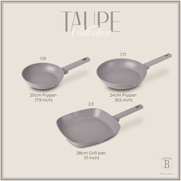 BERLINGERHAUS Sada pánví s titanovým povrchem 3 ks Taupe Collection steak BH-8109
