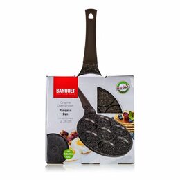 Pánev Banquet na 7 lívanců s nepřílnavým povrchem Granite Brown Smile 26 cm