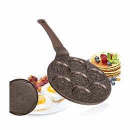 Pánev Banquet na 7 lívanců s nepřílnavým povrchem Granite Brown Smile 26 cm