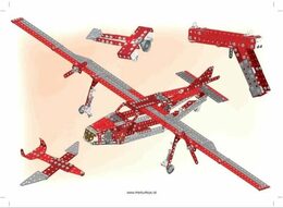 Stavebnice MERKUR Red Baron 40 modelů 680ks v krabici 36x27cm