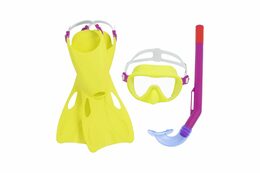 Set Bestway šnorchovací dětský Essential - ploutve, brýle, šnorchl (žluto-růžová, modro-zelená)