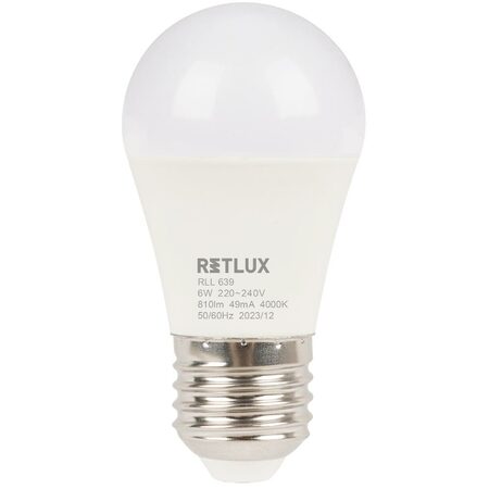 RLL 639 G45 E27 miniG 6W CW D RETLUX