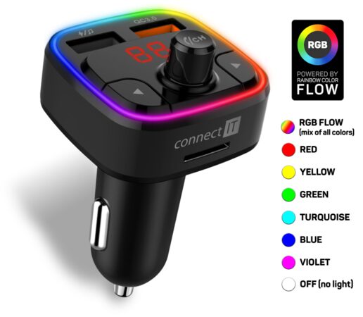 Bluetooth transmitter Connect IT CarRGB 2xUSB+MicroSD černý