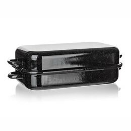 Pekáč Banquet hranatý smaltovaný Culinaria Black 35 cm, 2 díly
