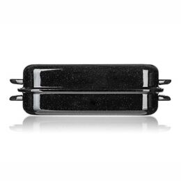 Pekáč Banquet hranatý smaltovaný Culinaria Black 35 cm, 2 díly