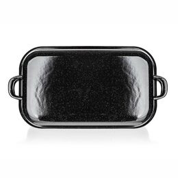Pekáč Banquet hranatý smaltovaný Culinaria Black 35 cm, 2 díly