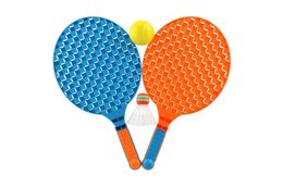 Sada na soft tenis 2 pálky plast 40cm + míček, košíček v síťce