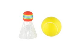 Sada na soft tenis 2 pálky plast 40cm + míček, košíček v síťce