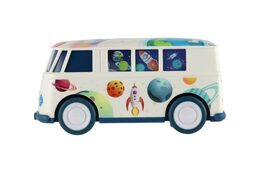Autobus vesmír plast 13cm na setrvačník 2 barvy 12ks v boxu