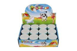 Plechovka zvuk krávy plast 6x6cm  12ks v boxu