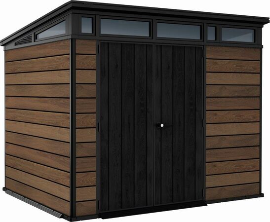 Zahradní domek Keter PENT Signature 9x7 Walnut, s podlahou