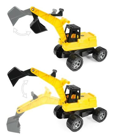 Bagr žlutočerný Giga Trucks plast 70cm v krabici 70x35x29cm