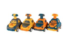 Auto/Autíčko zmáčkni a jeď plast 9cm na setrvačník 4 druhy 12ks v boxu
