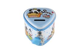 Pokladnička plechová srdce se zámkem 8x7cm 4 barvy v sáčku