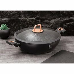 BERLINGERHAUS Pánev WOK s poklicí 30 cm Black Rose Collection BH-7112