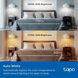 Chytrá žárovka TP-Link Tapo L535E E27, 8,7W, 230V, přes IP, stmívatelná, 2700K až 6500K