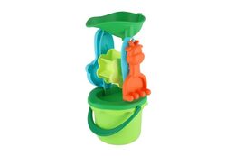 Sada na písek plast kbelík se sítkem 13x10cm, lopatka, hrabičky, mlýnek v síťce
