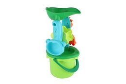 Sada na písek plast kbelík se sítkem 13x10cm, lopatka, hrabičky, mlýnek v síťce