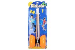 Diabolo velké sada plast/dřevo 12x13x35cm 4 barvy na kartě